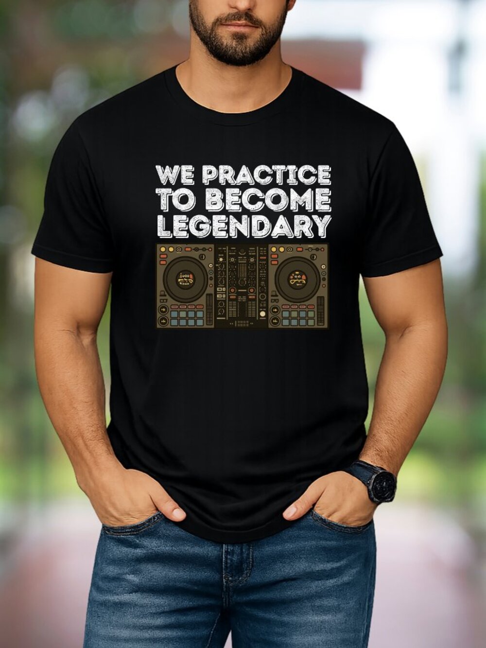 We Practice To Become Legendary DJ Graphic Tee